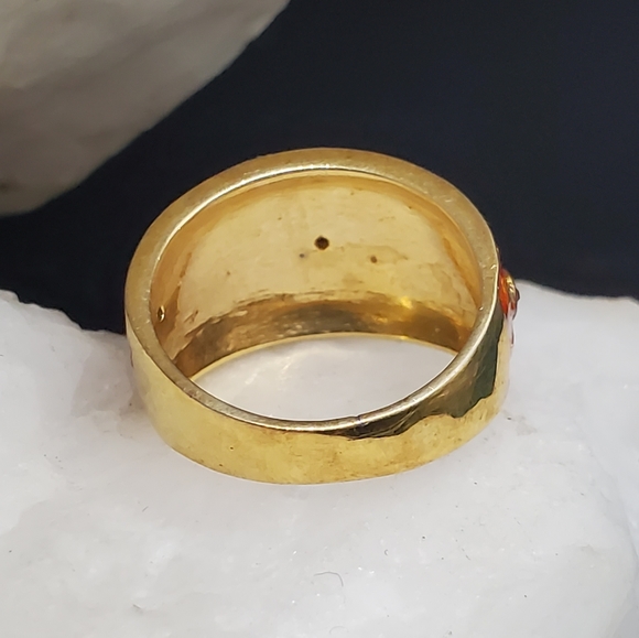 Solid Sterling Silver 925/18k Gold Ring Raw African Diamonds - Picture 4 of 10